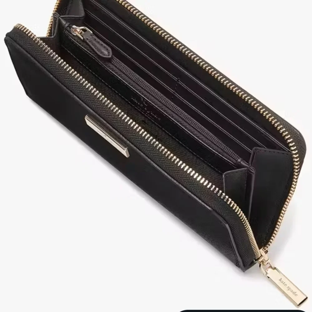 Kate spade Kenzie Boxed Large Continental Wallet Black #KK041 Saffiano New Gift